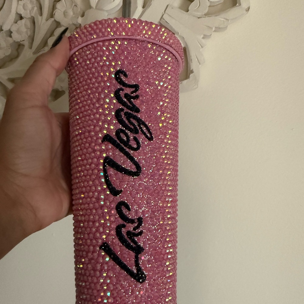 Pink Rhinestone Las Vegas Tumbler